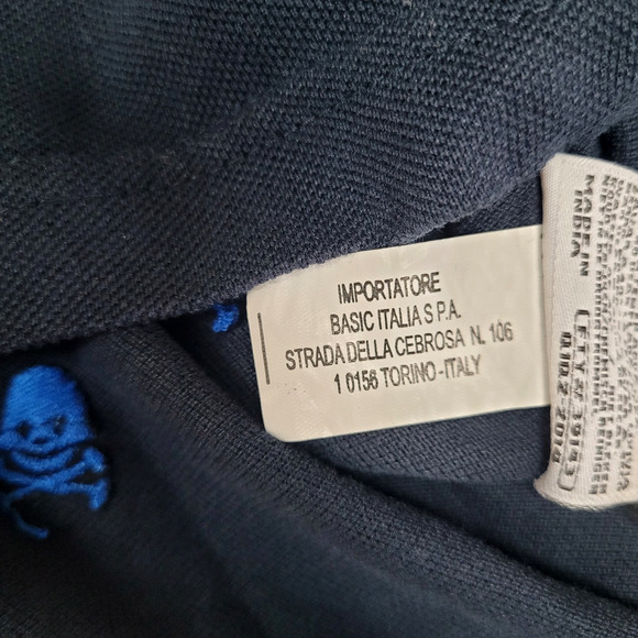 Vintage Robe Di Kappa La Polo XL Skull Embroidered 100% Cotton Polo Shirt - Picture 8 of 10